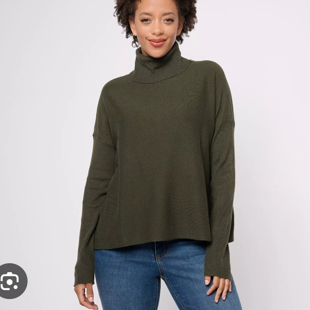 French Connection Olive Green Turtleneck Sweater